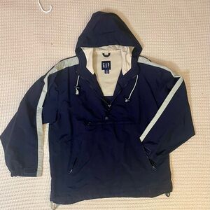 GAP Men's Dark Blue Windbreaker with Light Accents